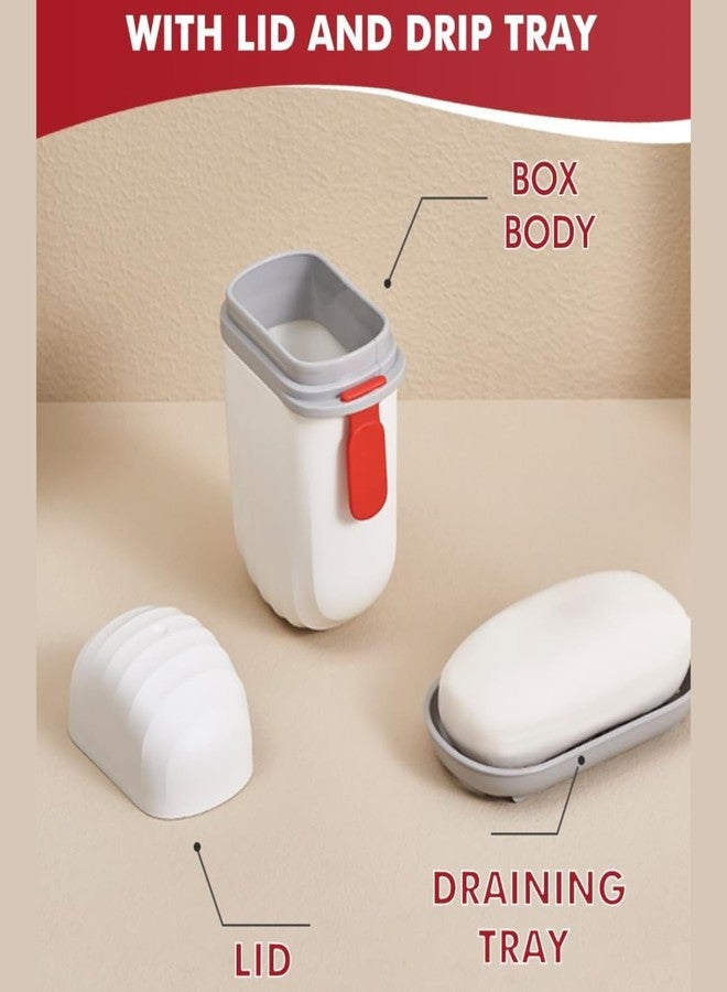 TASMAX Travel Soap Holder-Plastic Box | Travelling Accessories Waterproof Hand Wash Soaps Box, Leak Proof Portable Soap Dish Case [Pack of 3] - Image 4